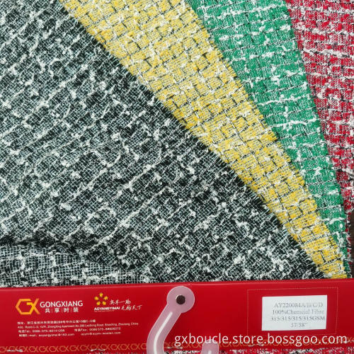 Boucle checked with loops yarn fashion fabric
